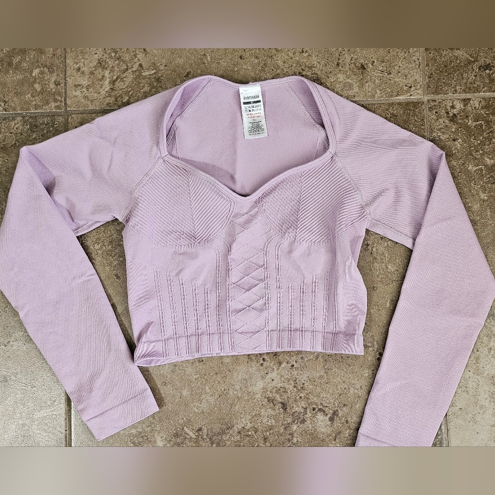 Gymshark Lilac Long Sleeve Crop Top